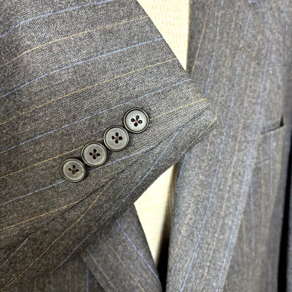 Christian Dior Sz 42R Men's Gray Striped Blazer Pure Virgin Wool Suit Jacket VTG - Picture 7 of 11